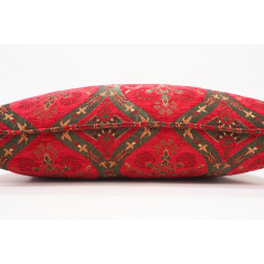 Fabric Pillow, Fabric Pillow 16x24, Red Morocco Pattern Turkish Jacquard Fabric Pillow Cover, Chenille Fabric Bohemian Pillow