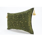 Fabric Pillow, Fabric Pillow 16x24, Moss Green Arabian Night Pattern Turkish Fabric Pillow Cover, Chenille Bohemian Pillow