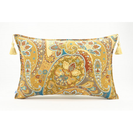 Fabric Pillow, Fabric Pillow 16x24, Paisley Pattern Turkish Chenille Fabric Pillow,Decorative Bohemian Pillow, Jacquard Fabric