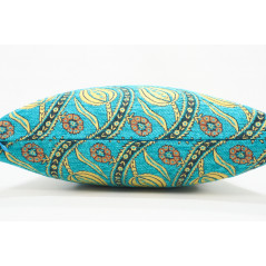 Turkish Fabric Pillow 18x18, Turquoise Blue Tulip Pattern Decorative Ottoman Fabric Pillow