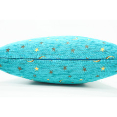 Turkish Fabric Pillow 18x18, Turquoise Blue Arabian Night Pattern Decorative Ottoman Fabric Pillow