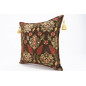 Fabric Pillow,Fabric Pillow 18x18,Brown Topkapi Palace Tulip Pattern Turkish Fabric Pillow Cover,Decorative Pillow,Throw Pillow