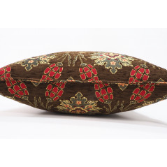 Fabric Pillow,Fabric Pillow 18x18,Brown Topkapi Palace Tulip Pattern Turkish Fabric Pillow Cover,Decorative Pillow,Throw Pillow