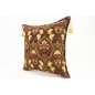 Fabric Pillow, Fabric Pillow 18x18, Brown Carnation Pattern Turkish Fabric Pillow, Decorative Pillow Accent Pillow Throw Pillow