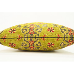 Fabric Pillow, Fabric Pillow 18x18, Pistachio Green Topkapi Palace Tulip Pattern Turkish Fabric Pillow, Decorative Throw Pillow