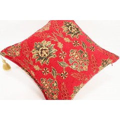 Fabric Pillow,Fabric Pillow 18x18,Red Topkapi Palace Tulip Pattern Turkish Fabric Pillow Cover,Decorative Pillow,Throw Pillow