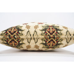 Fabric Pillow,Fabric Pillow 18x18,Beige Topkapi Palace Tulip Pattern Turkish Fabric Pillow Cover,Decorative Pillow ,Throw Pillow