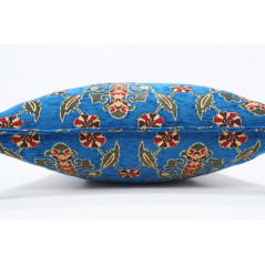 Fabric Pillow,Fabric Pillow 18x18,Navy Blue Topkapi Palace Tulip Pattern Turkish Jacquard Fabric Pillow,Bohemian Throw Pillow