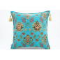 Fabric Pillow,Fabric Pillow 18x18,Turquoise Blue Topkapi Palace Tulip Pattern Turkish Jacquard Fabric Pillow Cover,Throw Pillow