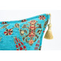 Fabric Pillow,Fabric Pillow 18x18,Turquoise Blue Topkapi Palace Tulip Pattern Turkish Jacquard Fabric Pillow Cover,Throw Pillow