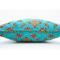 Fabric Pillow,Fabric Pillow 18x18,Turquoise Blue Topkapi Palace Tulip Pattern Turkish Jacquard Fabric Pillow Cover,Throw Pillow