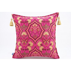 Fabric Pillow,Fabric Pillow 18x18,Mazenda Pink Carnation Pattern Turkish Fabric Pillow Cover,Decorative Accent and Throw Pillow