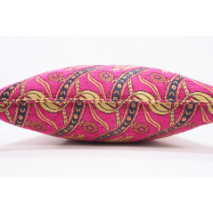 Turkish Fabric Pillow 18x18, Pink Tulip Pattern Decorative Ottoman Fabric Pillow