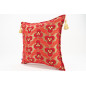 Fabric Pillow, Fabric Pillow 18x18, Red Tiger Eyes Pattern Turkish Fabric Pillow Cover, Decorative Accent and Throw Pillow