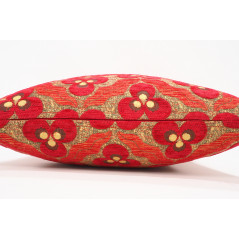 Turkish Fabric Pillow 18x18, Red Tiger Eye Pattern Decorative Ottoman Fabric Pillow