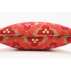 Turkish Fabric Pillow 18x18, Red Tiger Eye Pattern Decorative Ottoman Fabric Pillow