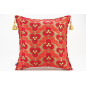 Fabric Pillow, Fabric Pillow 18x18, Red Tiger Eyes Pattern Turkish Fabric Pillow Cover, Decorative Accent and Throw Pillow