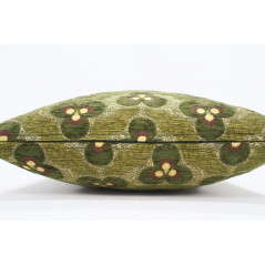 Turkish Fabric Pillow 18x18, Moss Green Tiger Eye Pattern Decorative Ottoman Fabric Pillow