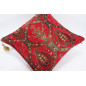 Fabric Pillow, Fabric Pillow 18x18, Red Morocco Pattern Tulip Turkish Fabric Pillow, Decorative Accent and Throw Pillow