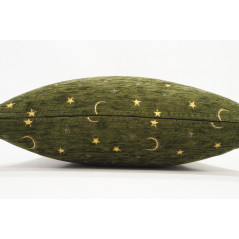 Turkish Fabric Pillow 18x18,Moss Green Arabian Night Pattern Decorative Ottoman Fabric Pillow