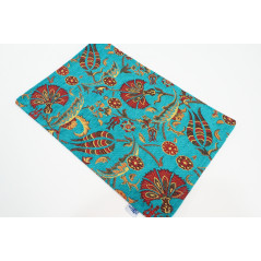 PlaceMat, Table Linens 12x18,Turquoise Blue Caucasus Carnation Pattern Turkish Fabric Table Mat,Table Decoration,Kitchen Dining