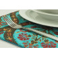 Place Mats,Table Linens 12x18,Turquoise Blue Morocco Pattern Turkish Fabric Table Mat,Table Decoration,Kitchen Dining Placemats