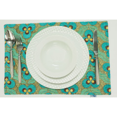 Place Mats,Table Linens 12x18,Turquoise Blue Tiger Eyes Pattern Turkish Fabric Table Mat,Table Decoration,Kitchen Dining Linens