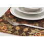 Place Mat,Table Linens 12x18,Brown Topkapi Palace Tulip Pattern Turkish Fabric Table Mat,Table Decoration,Living Kitchen Dining