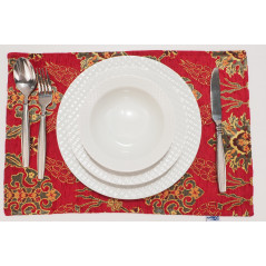 Place Mat,Table Linens 12x18,Red Topkapi Palace Tulip Pattern Turkish Fabric Table Mat, Table Decoration, Living Kitchen Dining