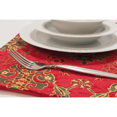 Place Mat,Table Linens 12x18,Red Topkapi Palace Tulip Pattern Turkish Fabric Table Mat, Table Decoration, Living Kitchen Dining