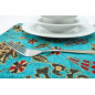 PlaceMats,Table Linens 12x18, Turquoise Blue Topkapi Palace Tulip Pattern Turkish Fabric Table Mat, Table Decoration for Dining