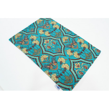 PlaceMat,Table Linens 12x18, Turquoise Blue Carnation Pattern Turkish Fabric Table Mat, Table Decoration, Living,Kitchen Dining