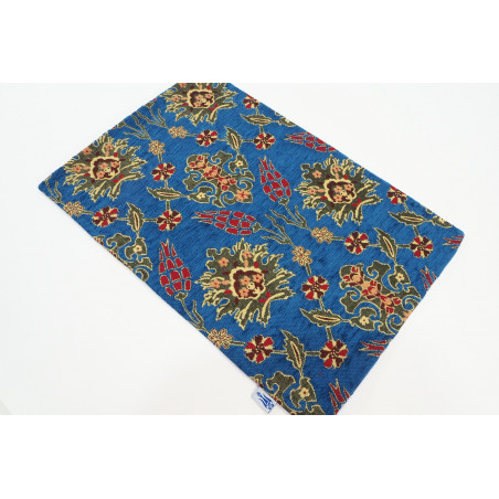 Place Mats,Table Linens 12x18, Navy Blue Topkapi Palace Tulip Pattern Turkish Fabric Table Mat, Table Decoration,Kitchen Dining