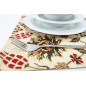 Place Mat,Table Linens 12x18,Beige Topkapi Palace Tulip Pattern Turkish Fabric Table Mat,Table Decoration,Living Kitchen Dining