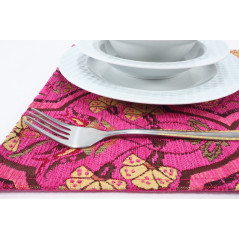 PlaceMat,Table Linens 12x18,Mazenda Pink Carnation Pattern Turkish Fabric Table Mat,Table Decoration,Home Living,Kitchen Dining