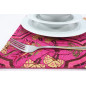 PlaceMat,Table Linens 12x18,Mazenda Pink Carnation Pattern Turkish Fabric Table Mat,Table Decoration,Home Living,Kitchen Dining