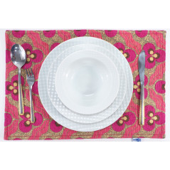 Place Mat,Table Linens 12x18,Mazenda Pink Tiger Eyes Pattern Turkish Fabric Table Mat,Table Decoration,Dining Placemat,Placemat