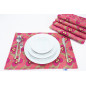 Place Mat,Table Linens 12x18,Mazenda Pink Tiger Eyes Pattern Turkish Fabric Table Mat,Table Decoration,Dining Placemat,Placemat