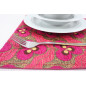 Place Mat,Table Linens 12x18,Mazenda Pink Tiger Eyes Pattern Turkish Fabric Table Mat,Table Decoration,Dining Placemat,Placemat