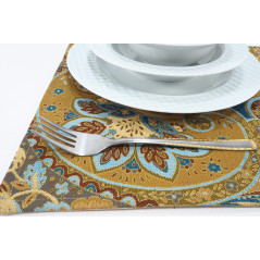 PlaceMats, Table Linens 12x18, Paisley Pattern Turkish Fabric Table Mat, Boho Placemats, Table Decoration, Home Living, Kitchen