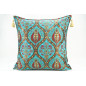 Fabric Pillow, Fabric Pillow 24x24,Turquoise Blue Morocco Pattern Turkish Jacquard Fabric Pillow,Decorative Throw Lumbar Pillow