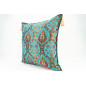 Fabric Pillow, Fabric Pillow 24x24,Turquoise Blue Morocco Pattern Turkish Jacquard Fabric Pillow,Decorative Throw Lumbar Pillow