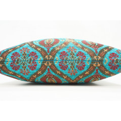 Fabric Pillow, Fabric Pillow 24x24,Turquoise Blue Morocco Pattern Turkish Jacquard Fabric Pillow,Decorative Throw Lumbar Pillow