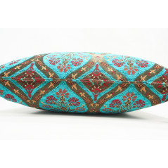 Fabric Pillow, Fabric Pillow 24x24,Turquoise Blue Morocco Pattern Turkish Jacquard Fabric Pillow,Decorative Throw Lumbar Pillow