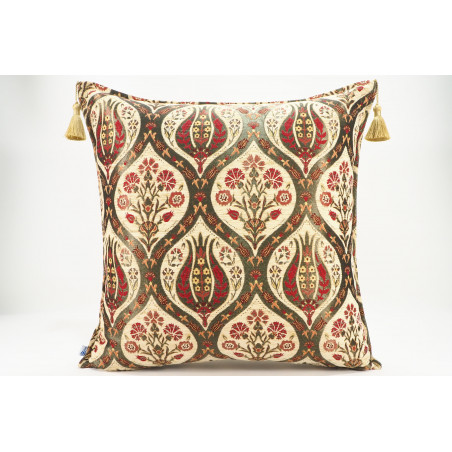 Fabric Pillow, Fabric Pillow 24x24, Beige Morocco Pattern Turkish Jacquard Fabric Pillow Covers, Decorative Throw Lumbar Pillow