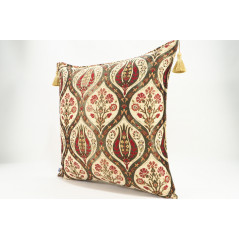 Fabric Pillow, Fabric Pillow 24x24, Beige Morocco Pattern Turkish Jacquard Fabric Pillow Covers, Decorative Throw Lumbar Pillow