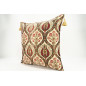 Fabric Pillow, Fabric Pillow 24x24, Beige Morocco Pattern Turkish Jacquard Fabric Pillow Covers, Decorative Throw Lumbar Pillow