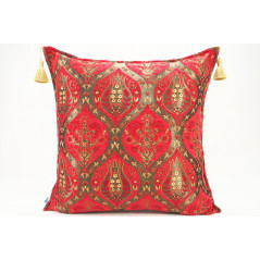 Fabric Pillow,Fabric Pillow 24x24,Red Morocco Pattern Turkish Jacquard Fabric Pillow Covers,Decorative Throw Lumbar Pillow Case