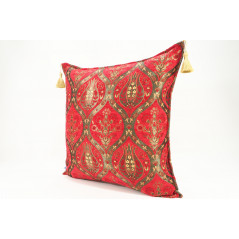 Fabric Pillow,Fabric Pillow 24x24,Red Morocco Pattern Turkish Jacquard Fabric Pillow Covers,Decorative Throw Lumbar Pillow Case