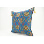 Fabric Pillow,Fabric Pillow 24x24,Navy Blue Topkapi Palace Tulip Pattern Turkish Jacquard Fabric Pillow Cover,Throw Pillow Case